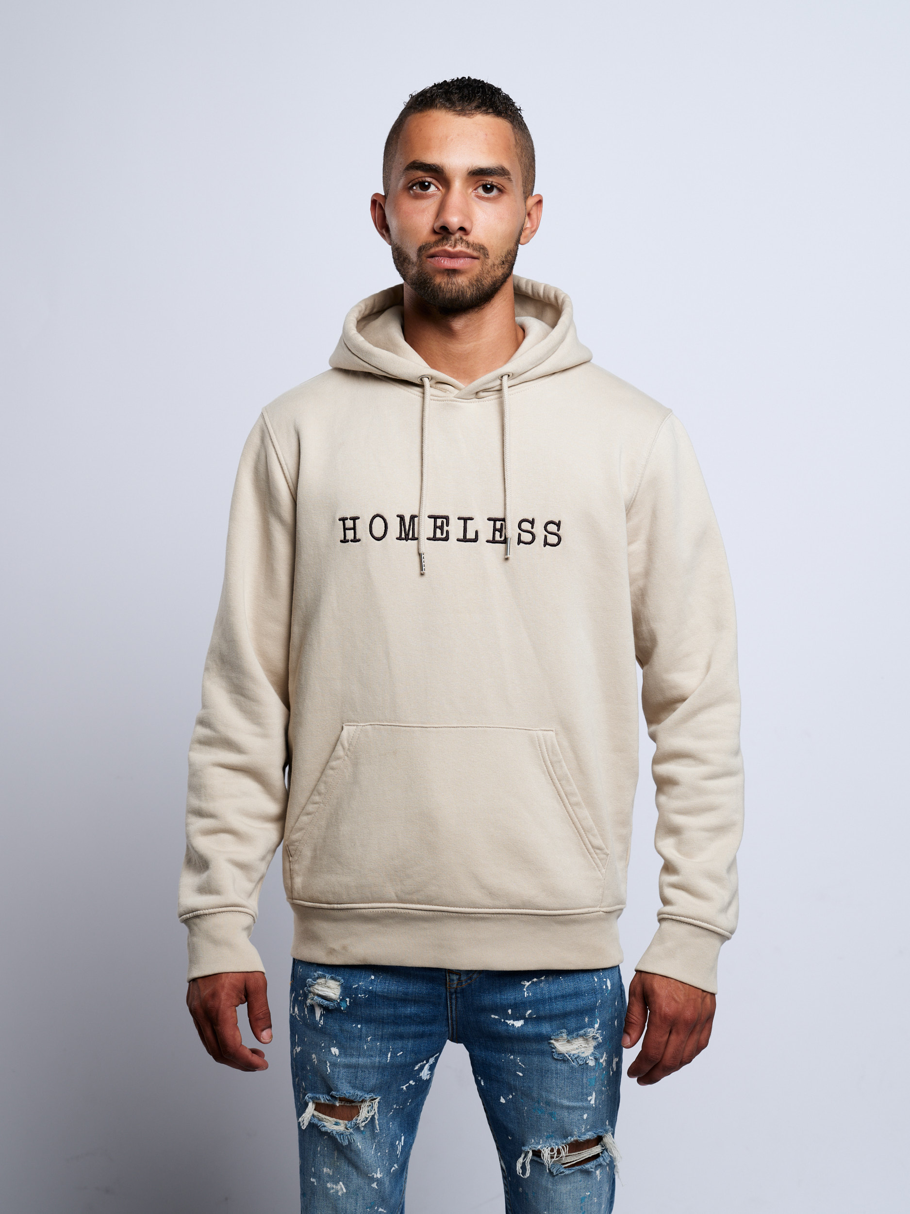 BEIGE HOMELESS HOODIE - HOMELESS Official Site | Be Exclusive with HOMELESS